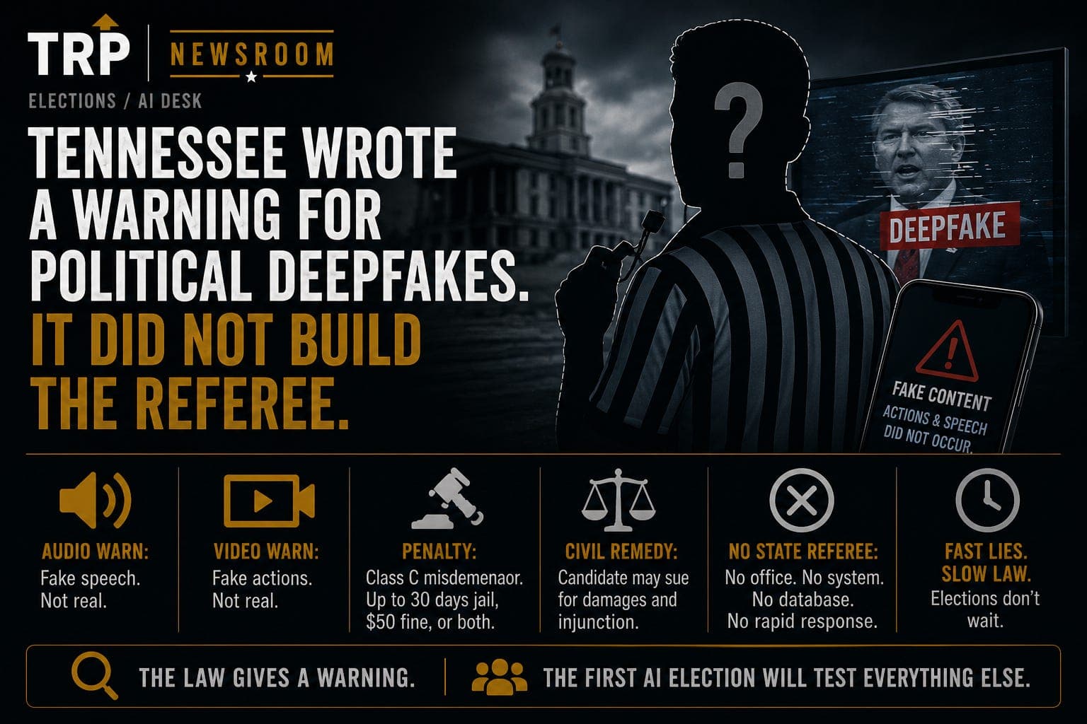 Tennessee wrote a warning for political deepfakes. It did not build the referee. artwork