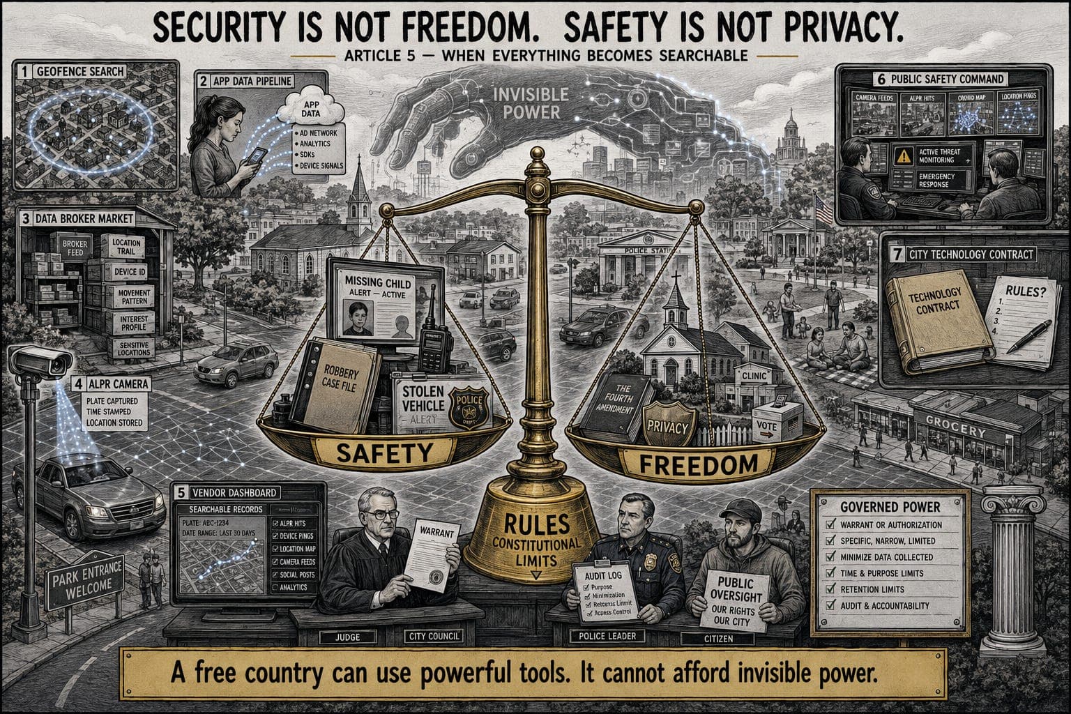 Security ≠ freedom. Safety ≠ privacy. artwork