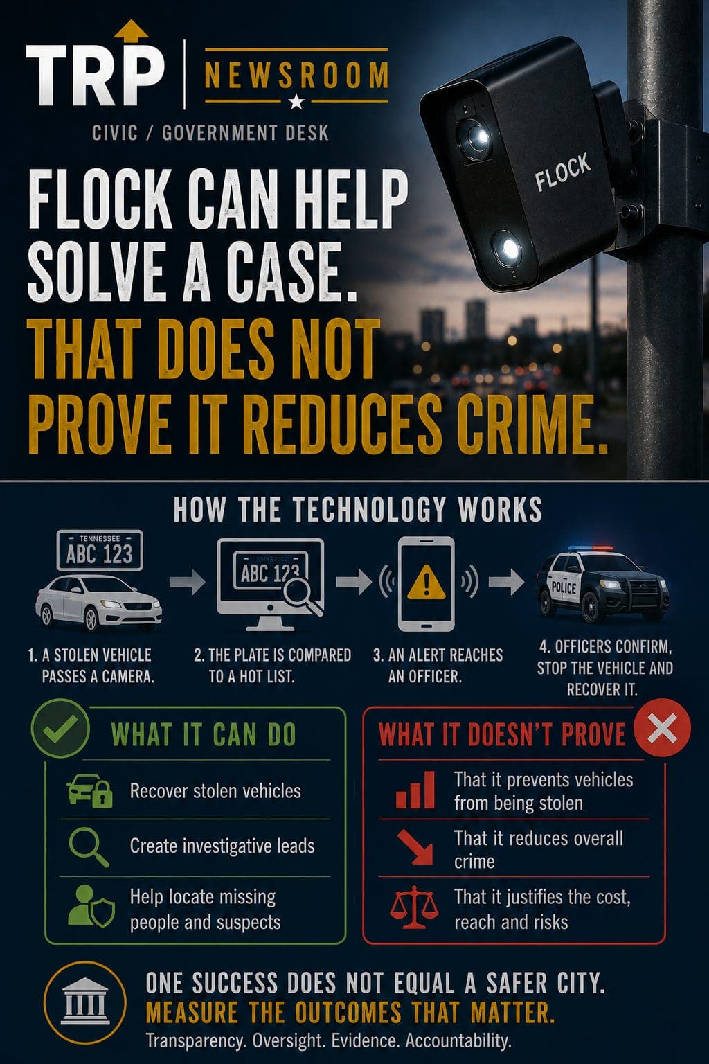 Flock Can Help Solve a Case. That Does Not Prove It Reduces Crime. artwork