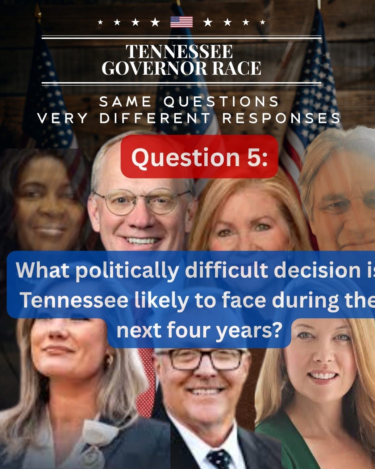 Tennessee governor candidates, side by side: What difficult decision they believe Tennessee cannot avoid artwork