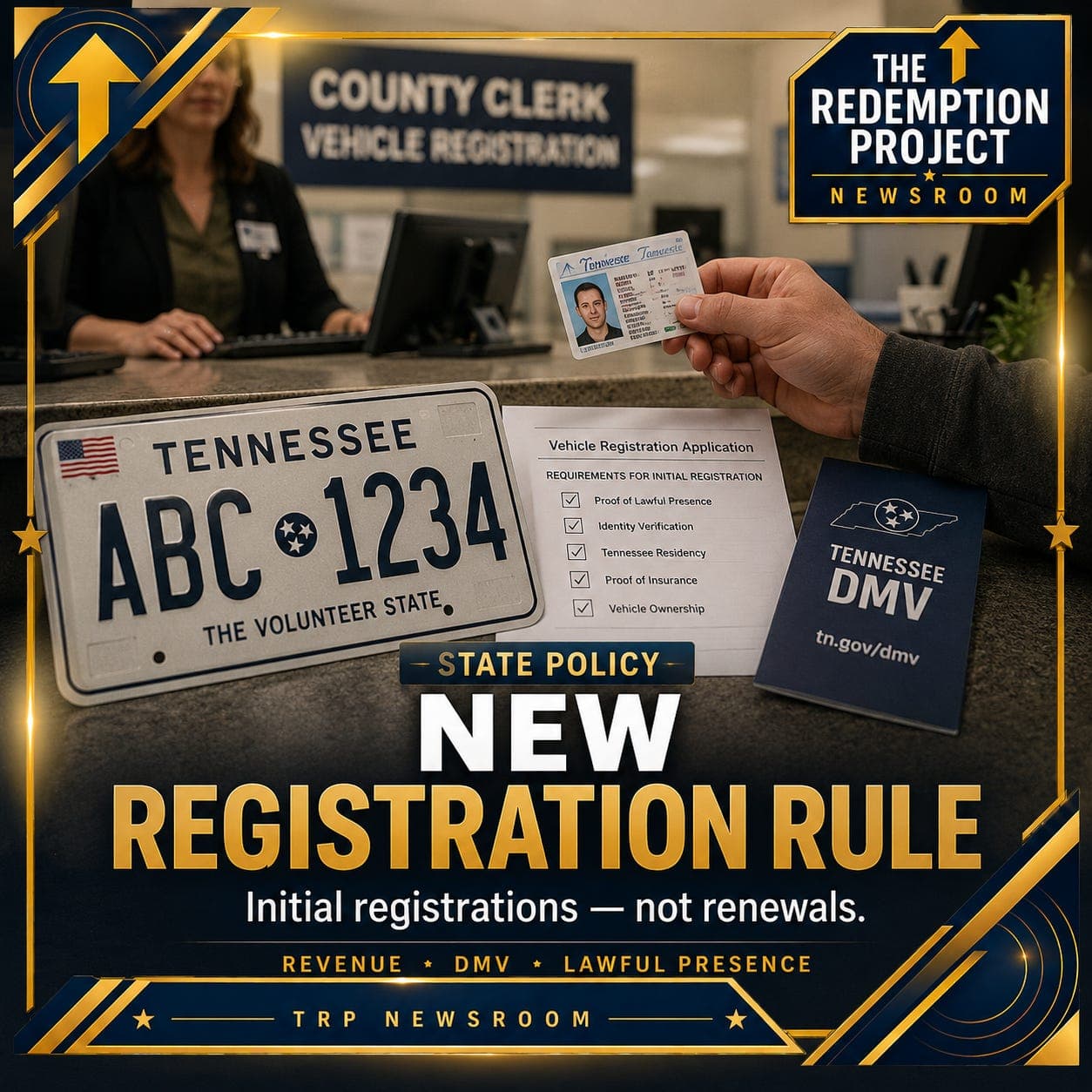 Tennessee’s New Vehicle-Registration Rule Applies to First Registrations — Not Renewals. The Hard Cases Are Still Unanswered. artwork